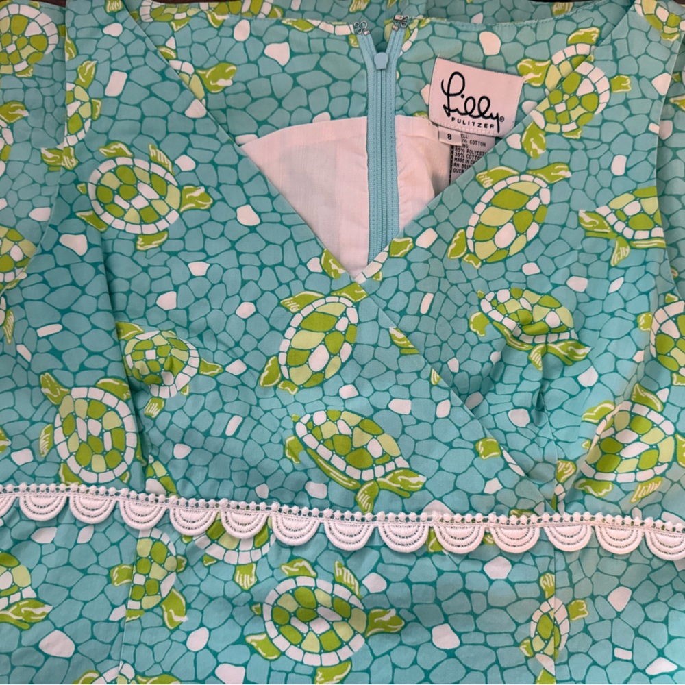 Lilly Pulitzer Turquoise and Lime Mini Dress